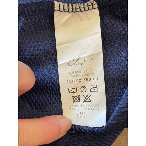 CLOSET Navy Ribbed A Line Dress Women's size 16 - Picture 6 of 9